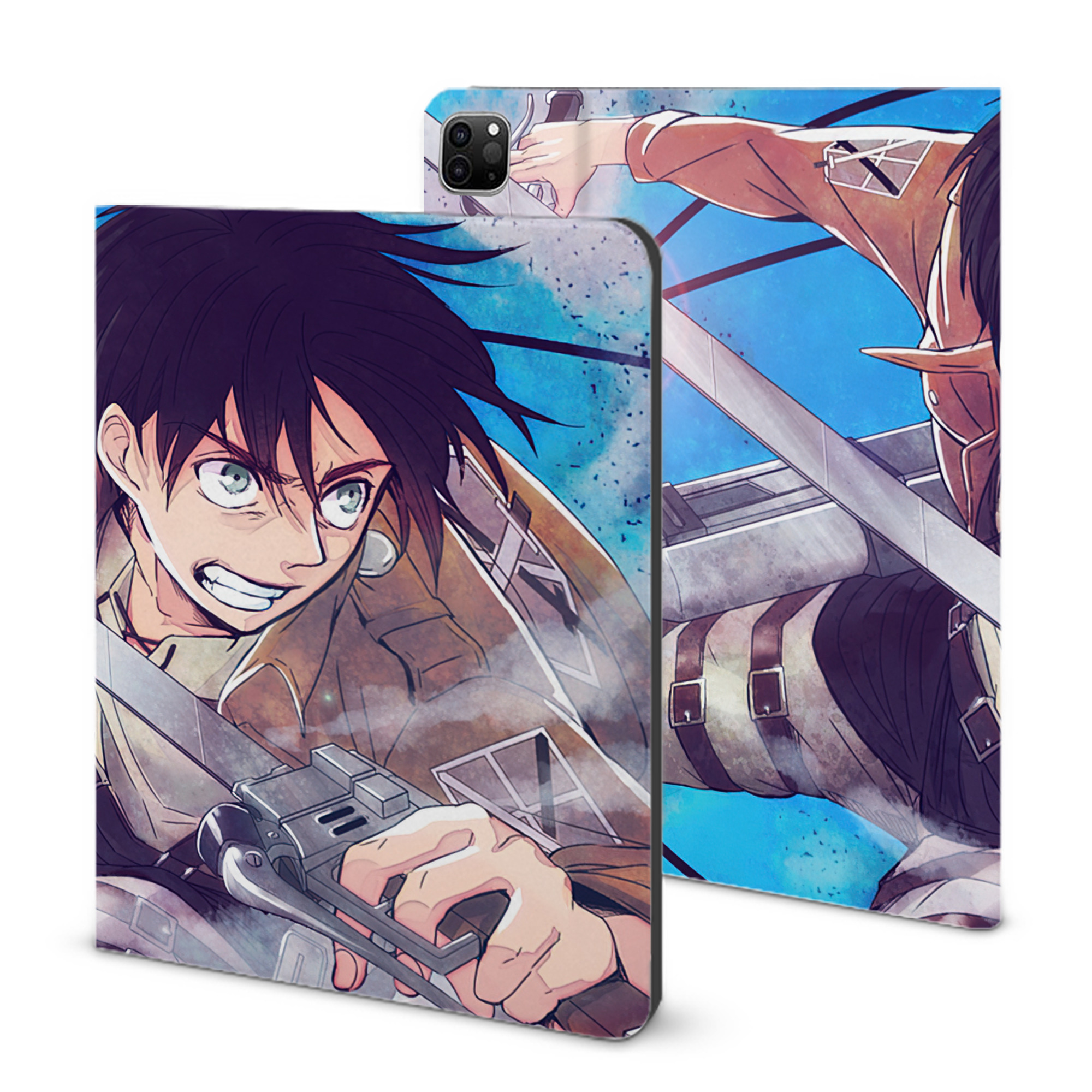 （画像用） 進撃の巨人 Attack on Titan IPad ケース ブック型 PUレザー TPU 耐衝撃 軽量 薄型 ペン収納なし 全面保護 IPad 各モデル対応